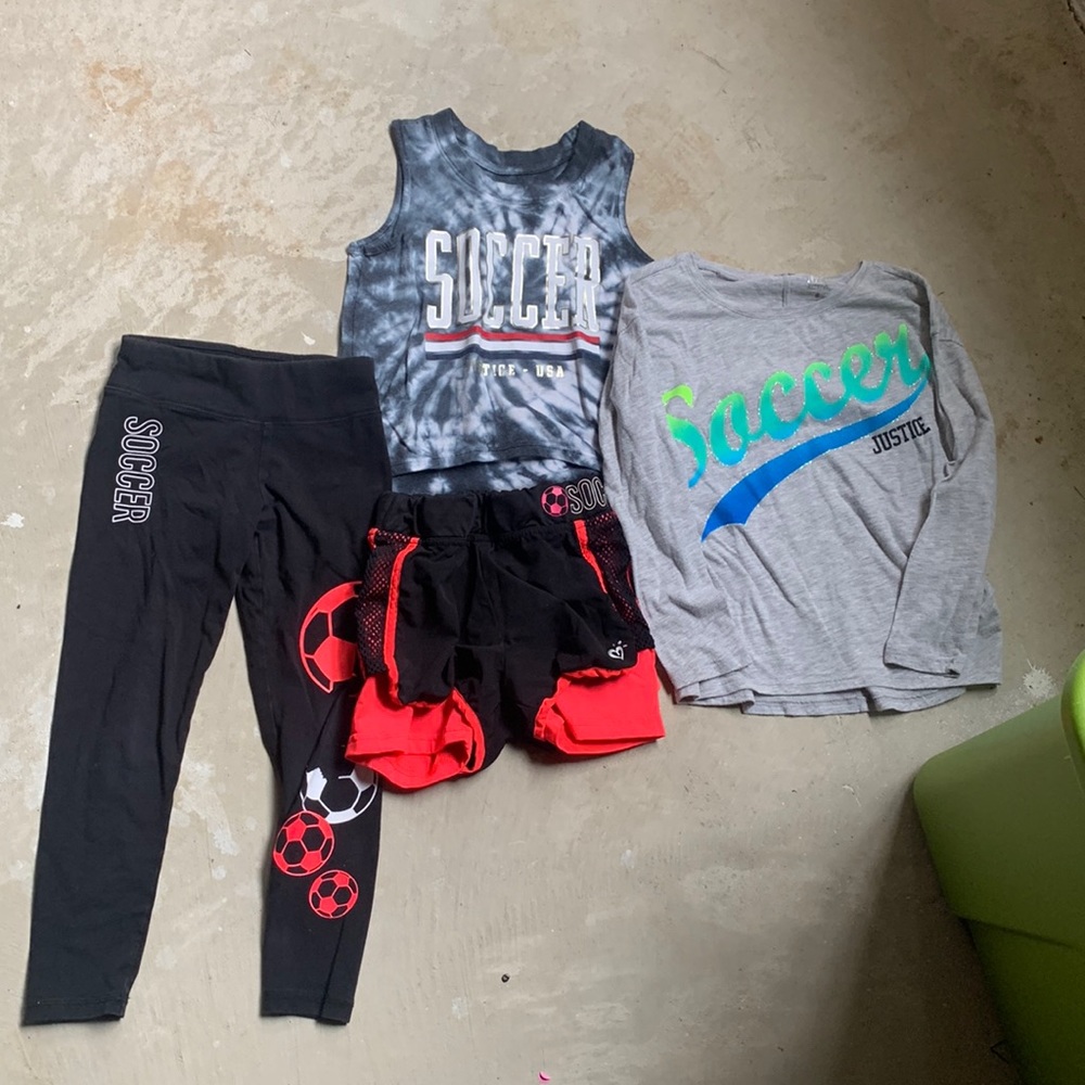 Justice soccer clothing lot